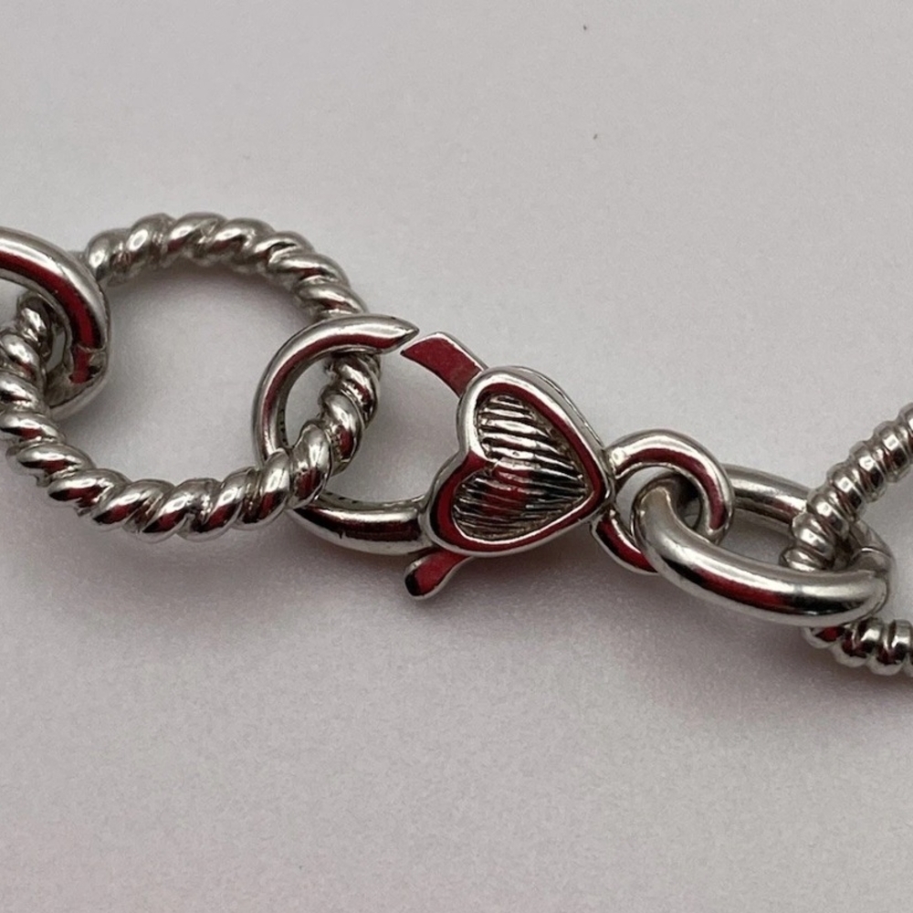 JUDITH RIPKA STERLING SILVER CHAIN HEART LOBSTER CLAW CLASP NECKLACE - Picture 4 of 4